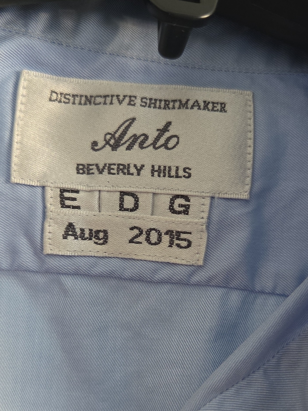 Worn by Ellen DeGeneres Custom Made Anto Distinctive Shirtmaker Blue Button Down